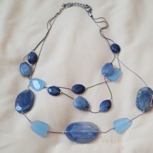 Blue/Silver 3-Strand Necklace